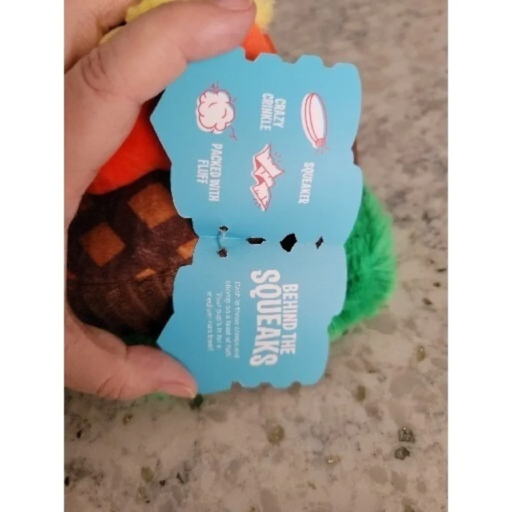 Bark Box Borf N Turf Steak and Shrimp‎ Plush Dog Toy Squeaker Crinkle M-L NWT